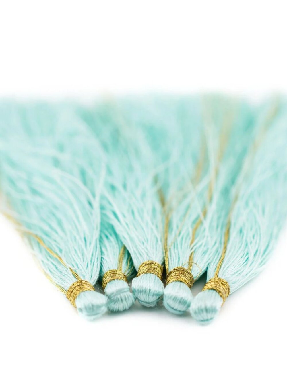 5 Pcs Turquoise Silk Tassels - 9 cm Long